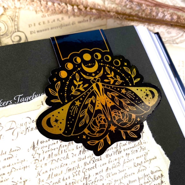 Lesezeichen magnetisch, Luna Moth, foiled, Metallisch, Holografisch, Motte