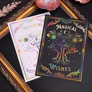 Magical Wishes Karte, Folienprint, Klappkarte, Motte, Geburtstagskarte, Weihnachtskarte