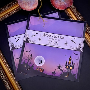 Bloc de notas Spooky Season, 25 páginas, Gótico, Halloween, Bloc de notas, Block, Blanco