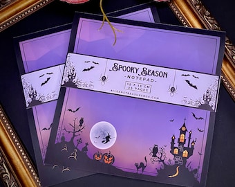 Notepad Spooky Season, 25 pages, Gothic, Halloween, Writing pad, Block, Blanco