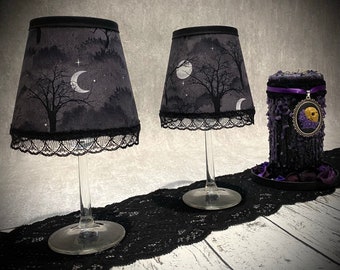 Wine glass light, lampshade for wine glasses, Gothic decoration, Spooky Night, Lantern, Lantern, Party light, Halloween