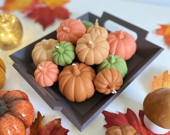 Velas de calabaza, juego de 3, Halloween, otoñal, velas de otoño, decoración de otoño