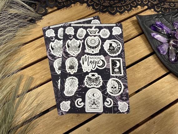 Stickerbogen Mond Magie, Sticker sheet, für Journaling, Tagebuch, witchy Aufkleber, Gothic, Witchcraft