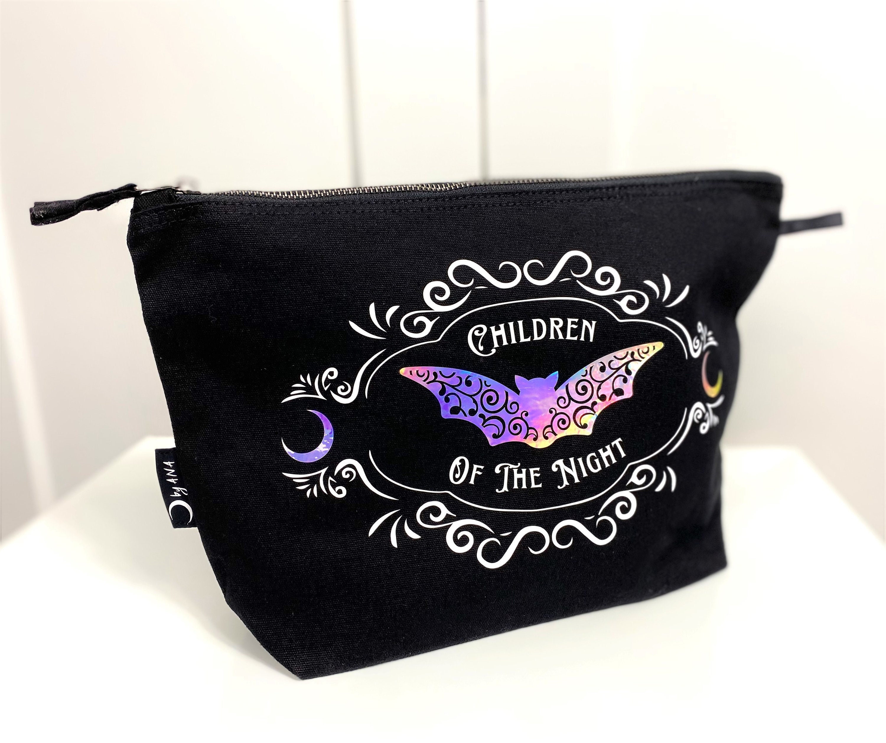 Goth Makeup Bag, Goth Toiletry Bag, Goth Pencil Case, Cat Lovers