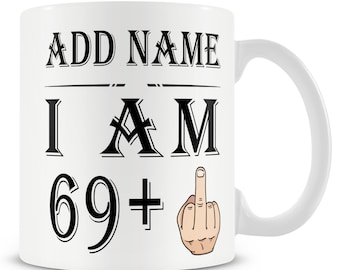 70th Birthday Mug Personalised Gift - Middle Finger Design