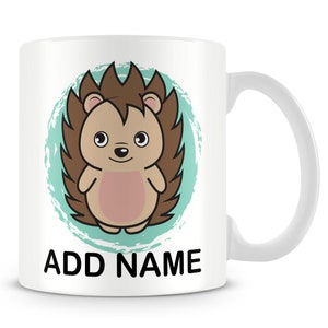 Hedgehog Mug - Personalised Cup with Name - Gift For Kids