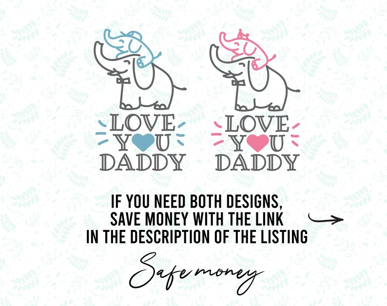 Download Fathers day onesie svg dad elephant and baby girl Happy | Etsy