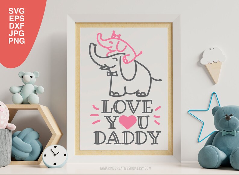 Download Fathers day onesie svg daddy elephant and baby I Love you ...