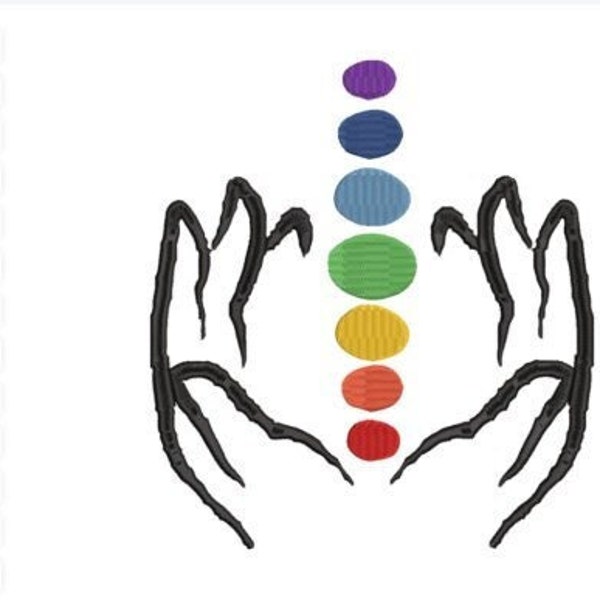 Hands Holding 7 Chakras | Embroidery Design