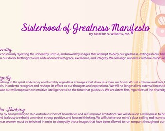 Sisterhood of Greatness Manifesto