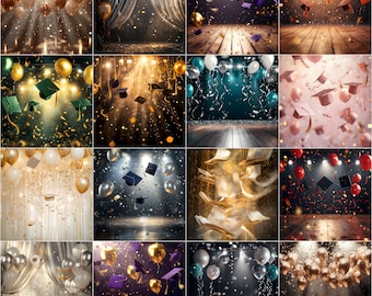 Afstuderen Digitale achtergronden, Afstudeerfotografie-achtergronden, Senior portretfoto Foto Achtergrond, Schoolafstudeerder, Glitterachtergronden