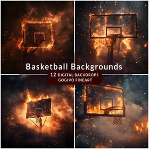 Basketball Digital Backdrops for Sports Photography | Basketball Professional Background For Custom Sports Banner, Posters, Senior Portraits