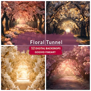 Floral Fine Art Textures Photography Digital Photo Backdrop Overlays for Maternity and Wedding sessions, Cherry blossom studio backgrounds