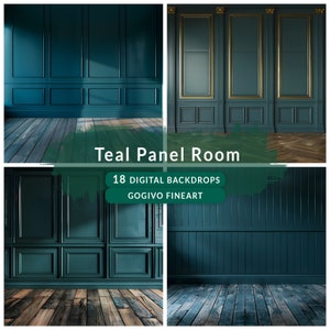 Teal Panel Wall Digital Backdrop Set Maternity Photo Backdrop Photoshop Overlays Wedding Studio Backdrop Fine Art Textures Photo Background