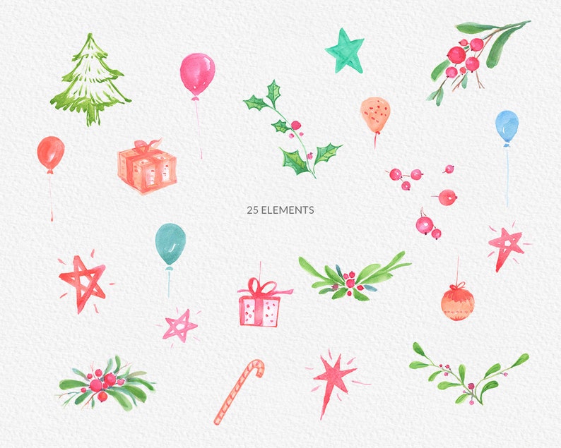 Christmas PNG Handpainted Watercolor Clipart Star | Etsy