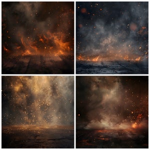 Smoke Fire and Spark digital backdrop overlay for composite photography, sports backgrounds, smoke and fire effect texture photo background image 2