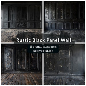 Rustic Black Panel Wall Digital Backdrop Set Maternity Digital Backdrop Overlays Studio portrait Backdrop Fine Art Texture Photoshop Overlay