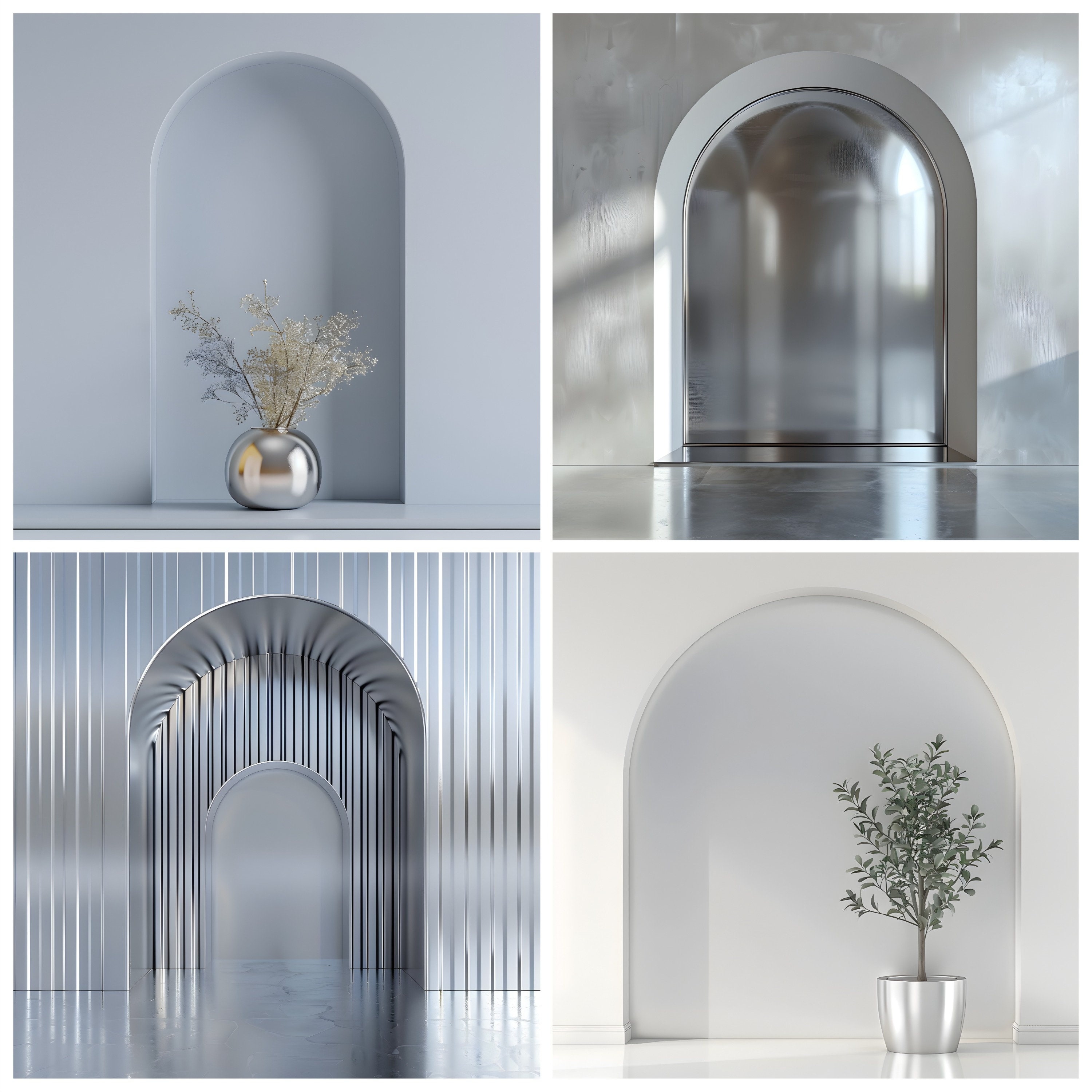 Minimal Silver Arch Digital Backdrops Maternity Digital Photo Backdrop ...