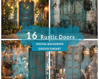 Boho vintage ściana i rustykalne drzwi cyfrowe tło do zdjęć ściana Cyfrowe tła ciążowe tło do zdjęć Boho studio tło photoshop
