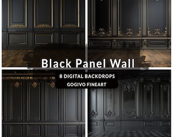 Black Panel Wall Digital Backdrop Set Maternity Digital Backdrop Overlays, Studio Backdrop Overlay Fine Art Textures Photoshop Overlays