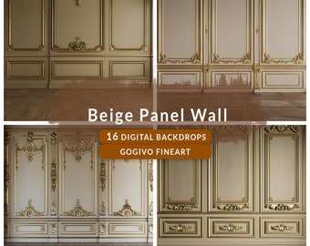 Beige Panel Wall Digital Backdrop Set Maternity Digital Backdrop Overlays Studio Backdrop Overlays Fine Art Textures Photoshop Overlay JPG