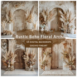 Fine Art Textures Boho Digital Backdrop Overlays for Maternity, Arch Wall Photography Backgrounds, Digital Backdrops for Studio Portraits