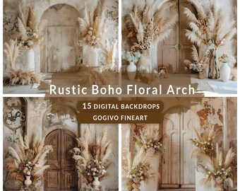 Fine Art Textures Boho Digital Backdrop Overlays for Maternity, Arch Wall Photography Backgrounds, Digital Backdrops for Studio Portraits