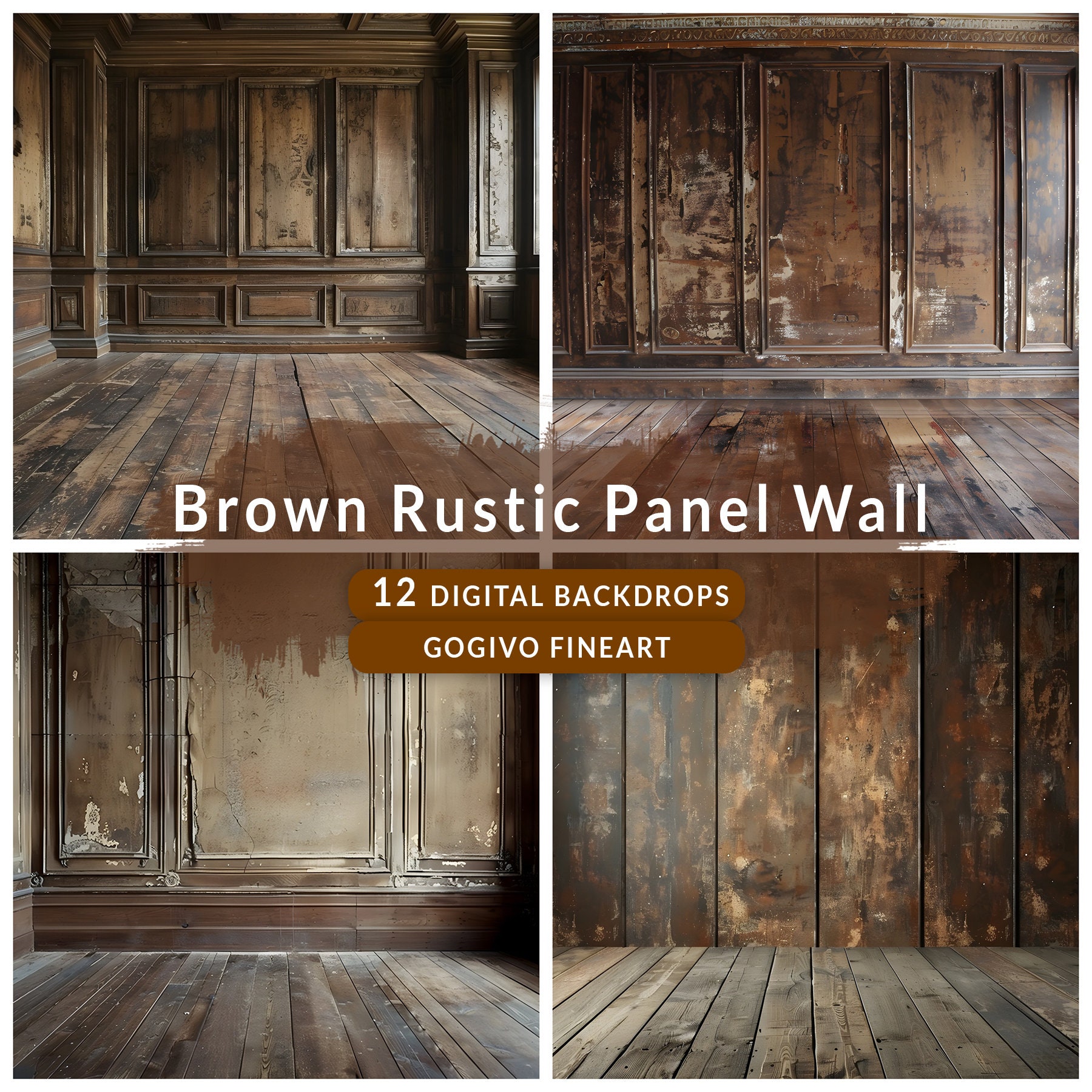Rustic Filter Overlay Rustic Brown Panel Wall Digital Backdrop Set Maternity Digital Backdrop ...
