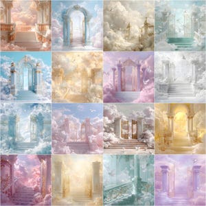 80-pack minnesbakgrunder Heaven Gates begravningsbakgrund JPG | Livets hyllning till RIP, himmelsk himmel, trappor, digital nedladdning