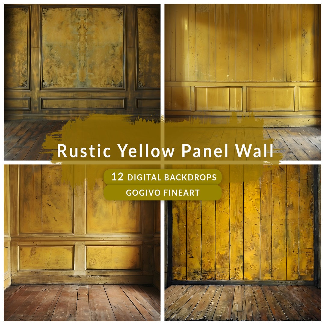 Rustic Yellow Panel Wall Digital Backdrops Maternity Digital Backdrop ...