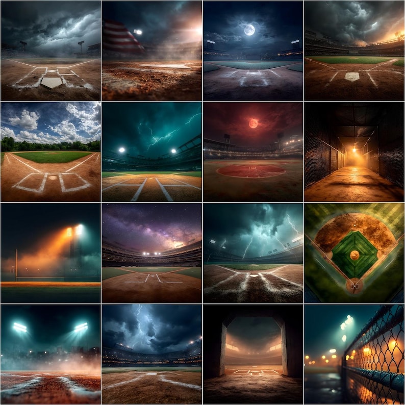 125 Baseball & Softball Backdrops, Stadium Lights Backgrounds, Baseball ...