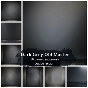 Old Master digital backdrop, Dark grey fine art textures studio background for Maternity wedding photo backdrops, Grunge Photoshop overlays