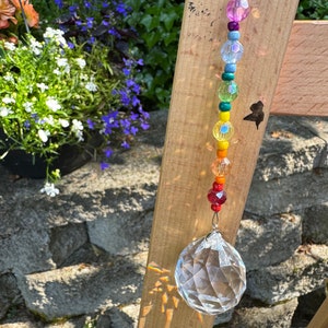 Rainbow Beaded Crystal Prism Suncatcher | 30mm | Window Decor | Window Ornament