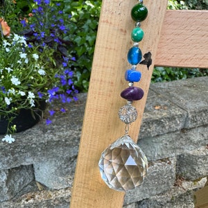 Beaded Crystal Prism Suncatcher | 30mm | Window Decor | Window Ornament