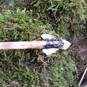 Primitive Style Arrow with Flint Arrowhead and Natural Feathers | Handcrafted Flint Knapped Arrow Tip | Rustic Decor or Gift