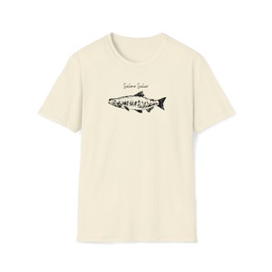 Salmo Salar Lachs Shirt - Angeln T-Shirt - Fischer T-Shirt - Fliegenfischen Tshirt - Angeln Papa Geschenk - Vatertagsgeschenk - Angeln T-Shirt