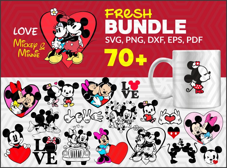 70 Mickey Minnie Love Svg Disney Svg Disney Bundle Svg Etsy