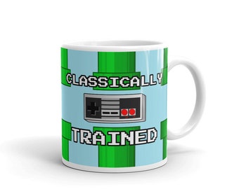 Taza de café de videojuego de entrenamiento clásico