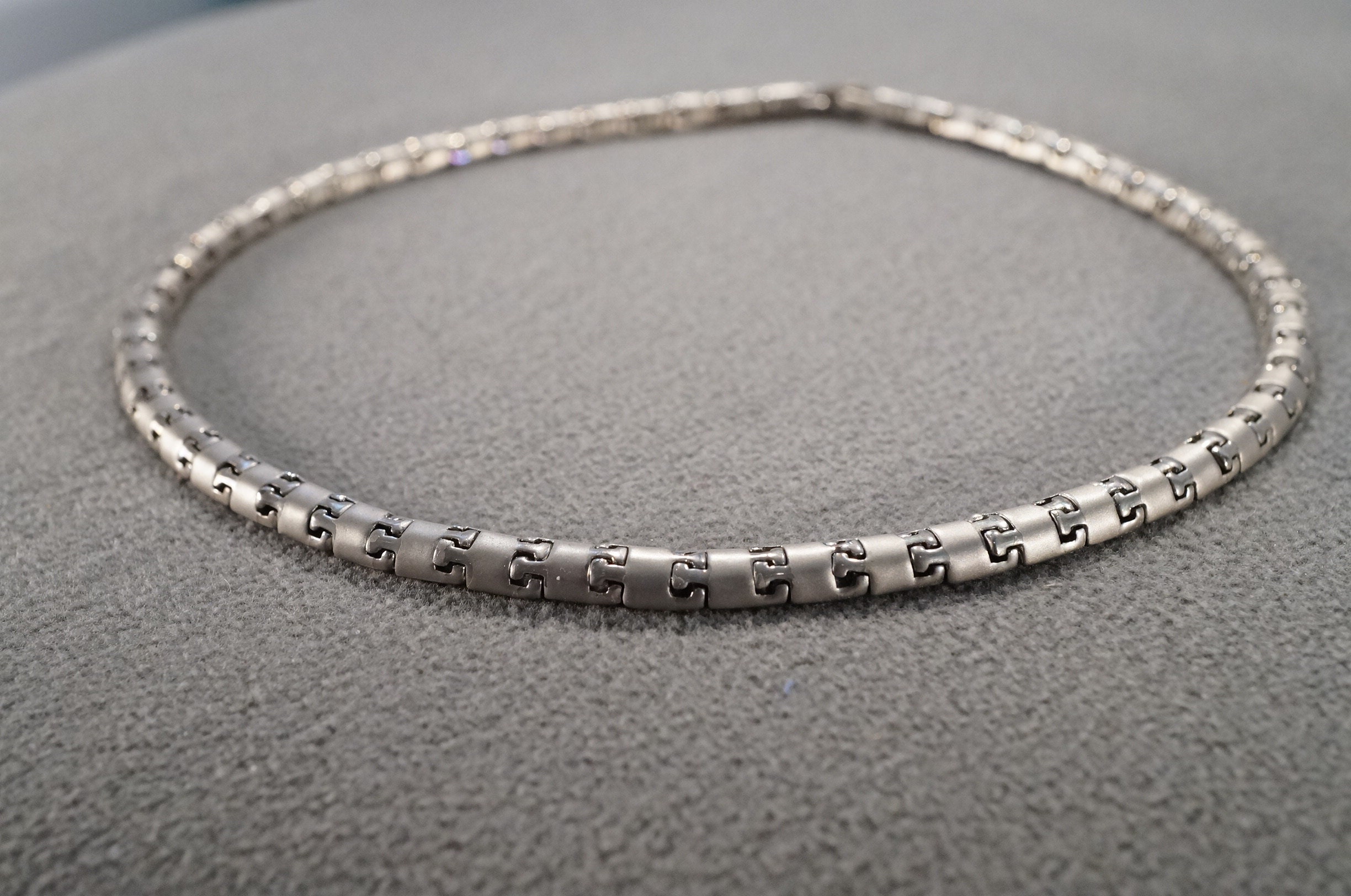 ネックレス・チョーカー [LAN ARCHIVE_official][1061] Stained Stone Necklace Vintage Art Deco Style Silver Tone Choker Style Necklace