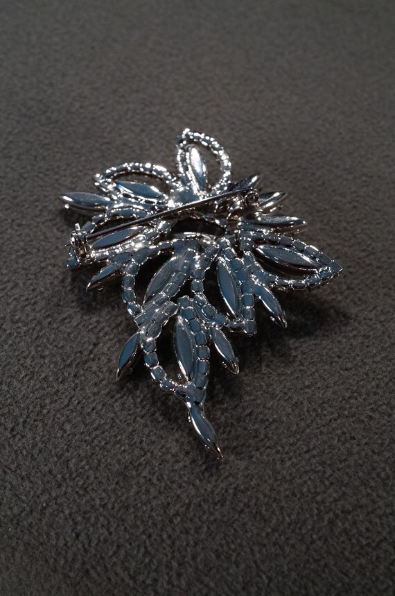 Vintage Art Deco Style Silver Tone Rhinestone Glass Stone