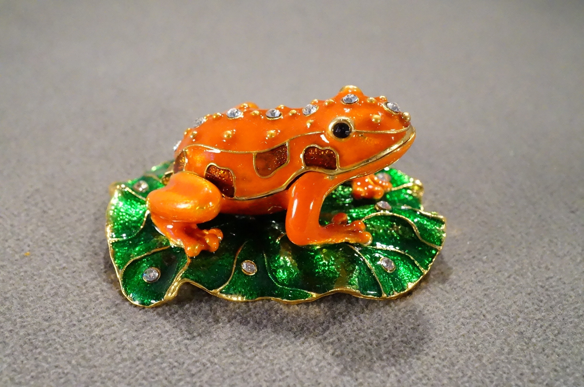 その他 Ready made frog Vintage Ciel Collectables Frog Lilly Pad Design Trinket