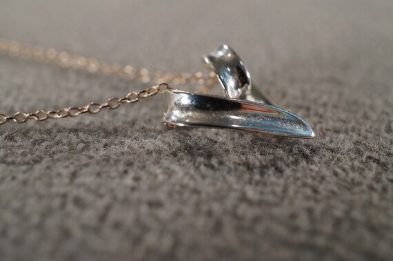 vintage sterling silver chain necklace with open … - image 4