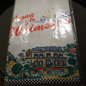 Vintage Mackenzie Childs Kitchen Cotton Tea Towel Quartly Check Whimsy Land  Dinning Kitchen Home Decor Classic Collectable Retired Mint