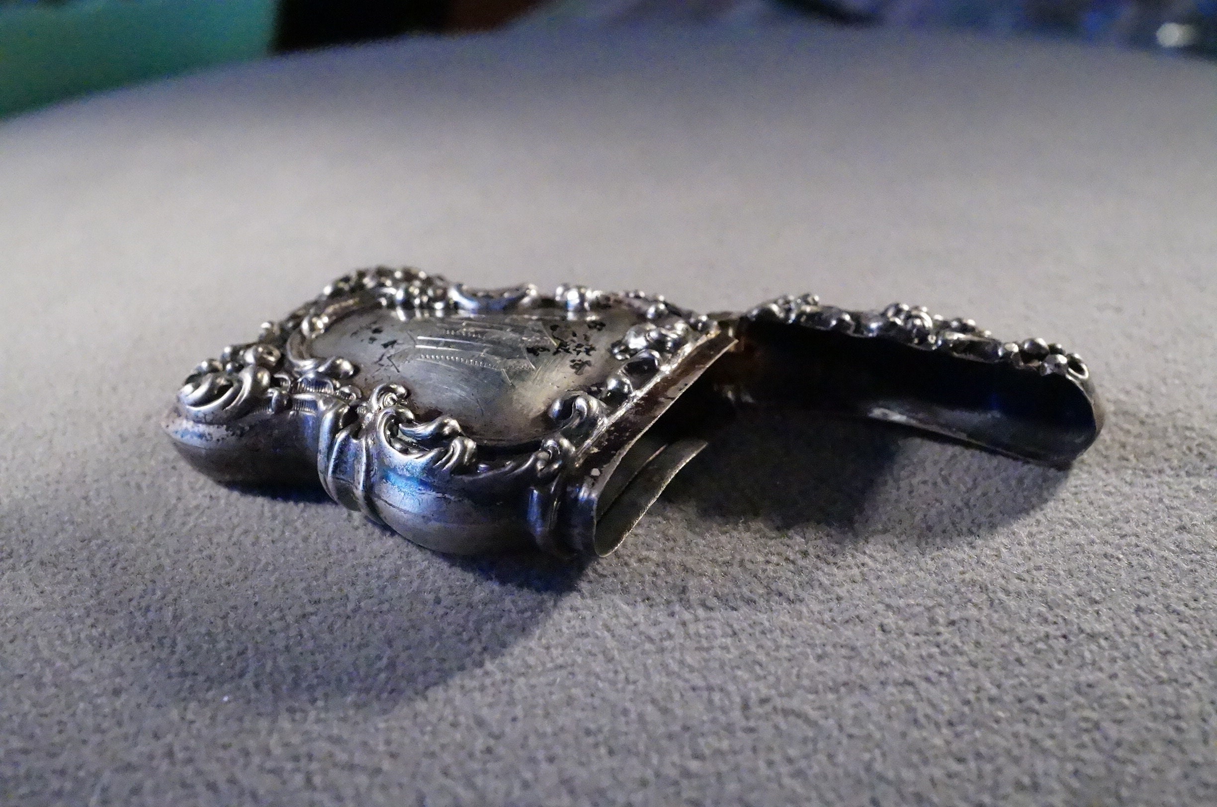 Antique Vintage English Sterling Silver Match Safe Vesta Holder ...