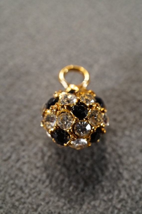 Vintage Art Deco Style Yellow Gold tone Rhinestone