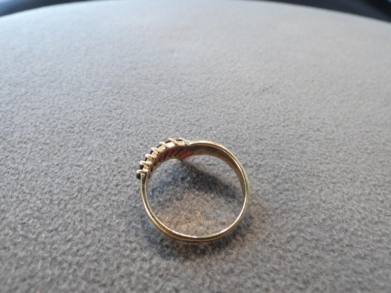 Vintage Wedding Band Stacker Design Ring Sterling Silver Gold Overlay 9 ...