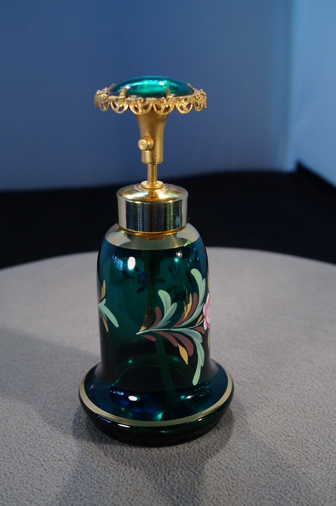Antique Vintage Perfume Bottle Pump Stopper Emerald Green - Etsy