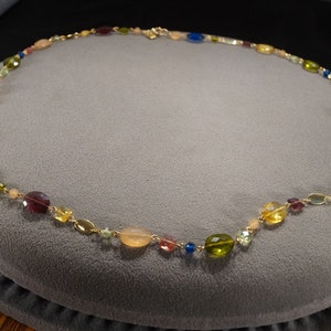 Vintage Art Deco Style Yellow Gold Tone Line Link Oval Glass