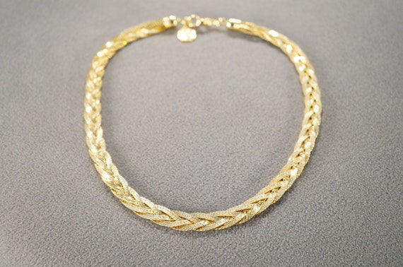 Vintage Necklace Chain Signed Ann Klein Yellow Go… - image 1