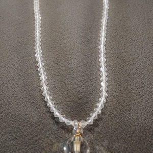 Vintage Art Deco Style Yellow Gold Tone Glass Stone Rhinestone Dangle Necklace Jewelry    K#37